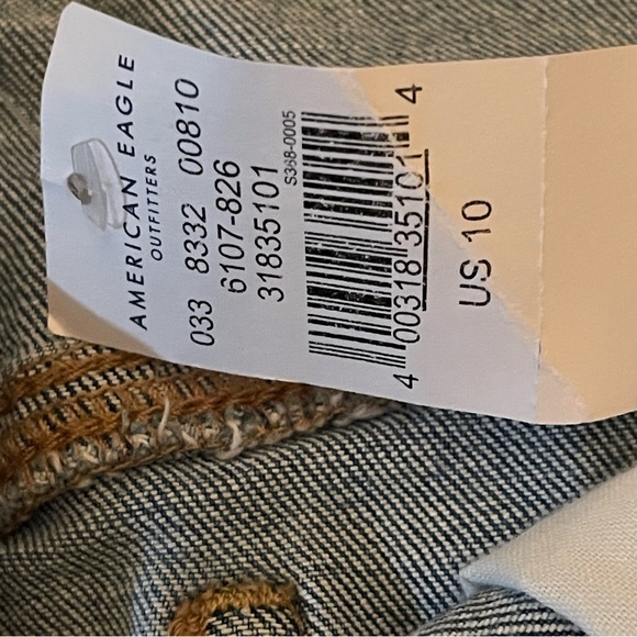 American Eagle high rise mini distressed denim jean‎ skirt new with tags size 10 - Picture 6 of 11